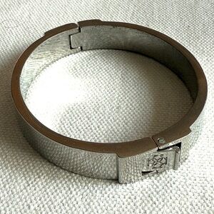 Ann Taylor Bracelet Silver Tone Bangle Latch Clasp